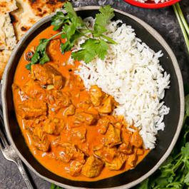 H: Classic Butter Chicken with Basmati and Creamed Cucumbers 