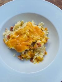 Frozen: Cheesy Ham and Hashbrowns with Fresh Oranges, 4.1.23