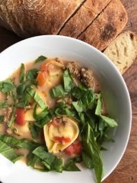 F: Tortellini Soup with Italian Sausage & French Bread
